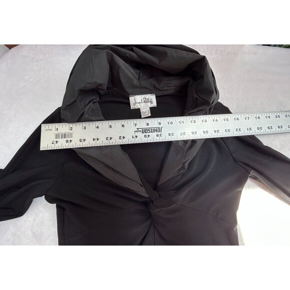 Joseph Ribkoff Womens Black Twist Front Hooded Long Sleeve Top Size 4 Pullover - Picture 5 of 8